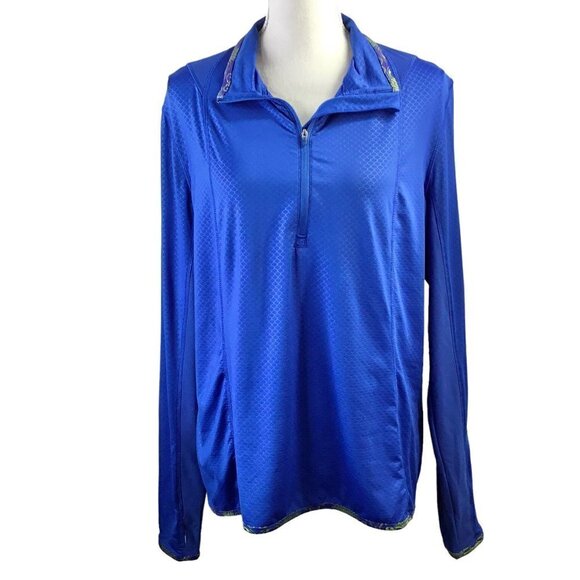 Reel Legends 1/4 Zip Fishing Shirt Top Long Sleeve Women's Size XL Blue Pullover - Picture 2 of 11